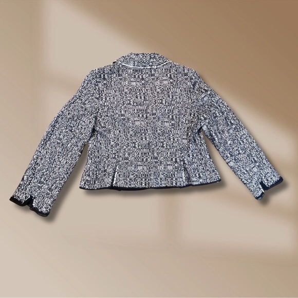 Ann Taylor Blazer Jacket Sz 18 Navy Blue & White Tweed Originally $219 - Picture 2 of 2